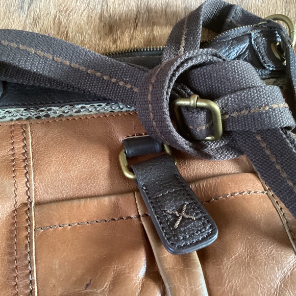 The Sak Brown Leather Multi Pocket Crossbody Handbag - Picture 8 of 8